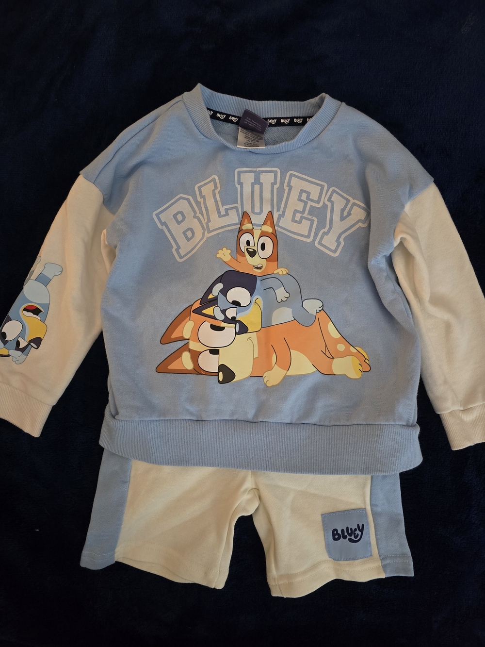Kids' Light Blue & Cream Sweatshirt Set